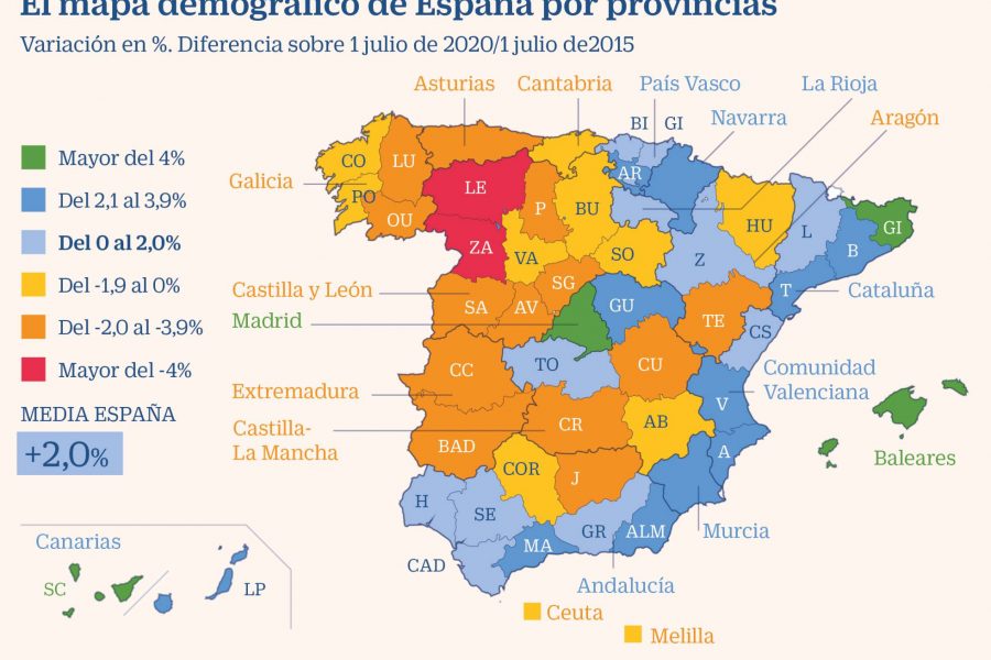 mapa demográfico de España